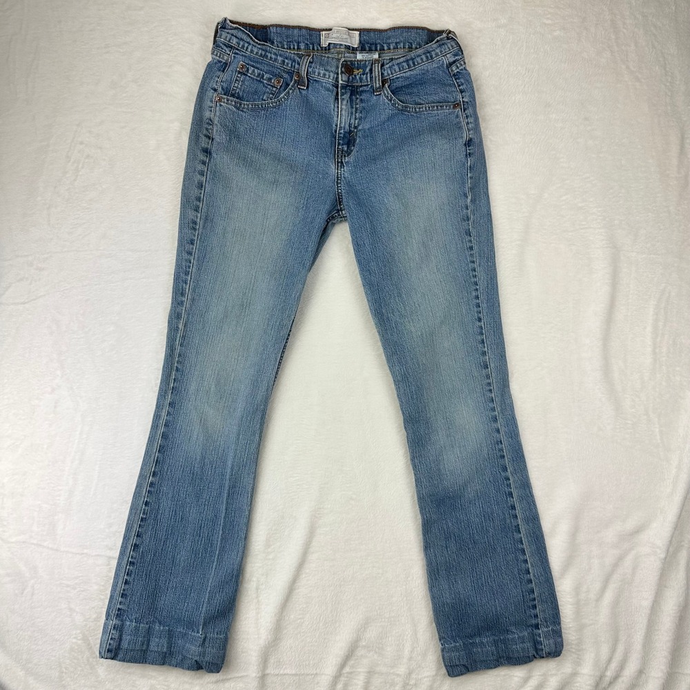 Levi Strauss Signature Jeans Womens Bootcut 6 Long Blue Denim Stretch Mid Rise